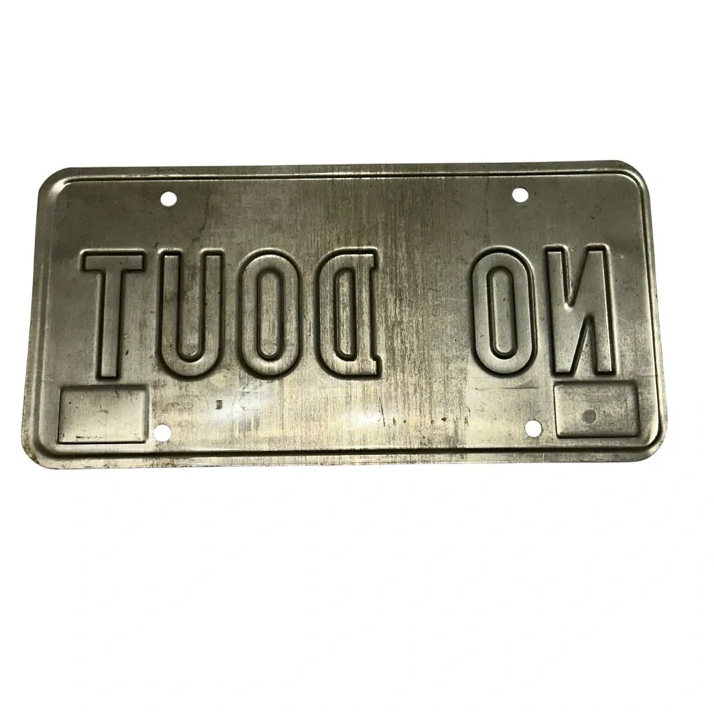 Rare Retro Personalized License Plate With “No Doubt” Garage Decor/Man Cave